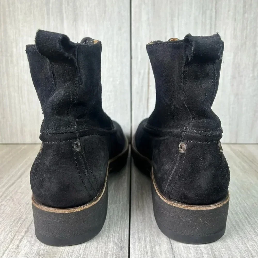 Frye Rainer Black Suede Leather Heeled Lace Up Chukka Ankle Boot Mens Size 7 D